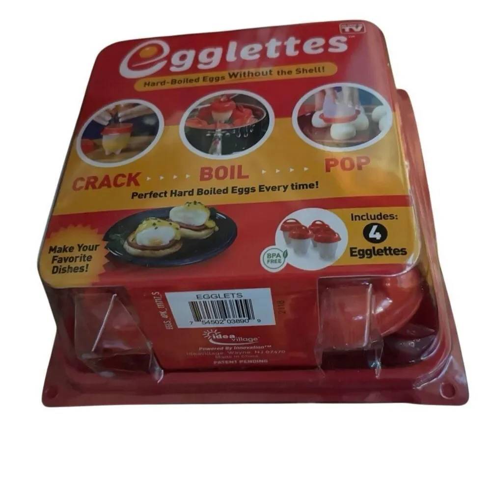 Egglettes Hard Boiled Eggs Without The Shell Pack Of 4 *New*